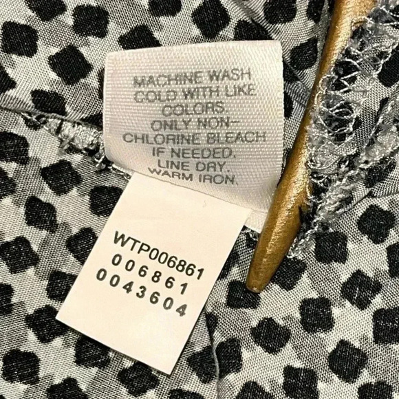 J Jill Women’s Gray Black Button Up‎ Shirt Long Sleeve Rayon Career Casual Large - Picture 7 of 7